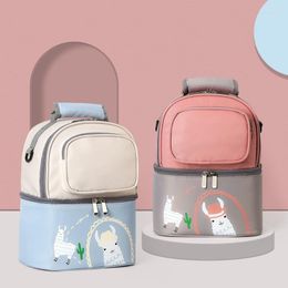 School Bags Diaper Breast Milk Fresh-keeping Refrigerated Ice Pack Cartoon Multifunctional Mother And Child Insulation