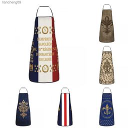 Napoleonic French 85th Regimental Flag Bib Aprons Men Women Kitchen Chef France Fleur De Lis Tablier Cuisine for Cooking Baking L230620