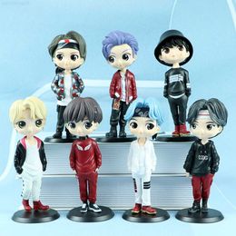 Anime Manga 15CM Bann Boys Action Figure Korea KPOP Stars Q Cartoon Anime Figurine Model Toy Birthday Gift Collectibles Full Set L230717
