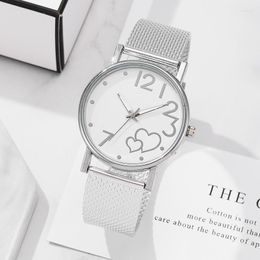 Wristwatches Leisure Fashion Network With Love Shaped Women's Quartz Watch Is A Must-have Choice For Giving Friends And Wives As Gifts