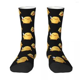 Men's Socks Duck With Knife Cute Yellow Unisex Spring Summer Autumn Winter Cycling Happy Street Style Crazy Sock
