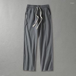 Men's Pants Big Size 12XL 14XL 190kg Spring Summer Men Home Wear Sleep Cotton Linen Chinese Style Vintage Straight Stretch