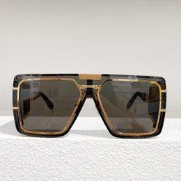 Sunglasses Gold Metal Oversized Square Frame Shield Men And Women Fashion Holographic Mirrored Unisex