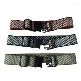 Belts Unisex 2 Pack Loop Invisible Pants Adjuster Plastic Buckle No Show Jacquard Elastic Belt