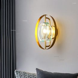 Lampada da parete moderna LED Applique in vetro Illuminazione Nordic Luxury Crystal Accanto a Camera da letto Light Apparecchi da cucina per interni