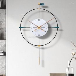 Wall Clocks American Metal Silent Clock For Restaurant Furniture Creative Decor Household Living Room Hanging