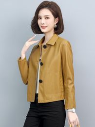 Women's Leather Haining Clothing Short 2023 Spring And Autumn Genuine Coat Sheepskin Loose Fitting Korean Fashion