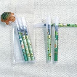 6pcs/set Avocado Kawaii Gel Pens Cute Korean Supplies Student Stationery Refill Unique Pen 0.5mm Black Ink School