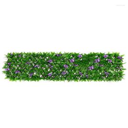 Decorative Flowers Artificial Garden Fence Plant Green Ivy Leaf Wall Hanging Decoration Realistic Fencing Panel For Outdoor