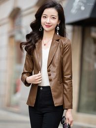 Women's Leather Haining Genuine Coat Short Suit 2023 Spring Sheepskin Slim Fit Korean Jacket