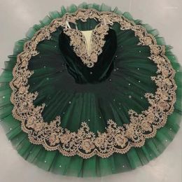 Stage Wear Children's Ballet Performance Dress Tutu Skirt Swan Lake Green Shawl Gauze Little Dance