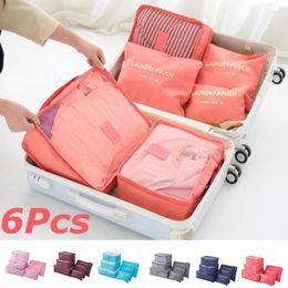 Storage Bags 6pcs Travel Suitcases Organisers Clothes Luggage Organiser Bag Packing Cubes For Essentials