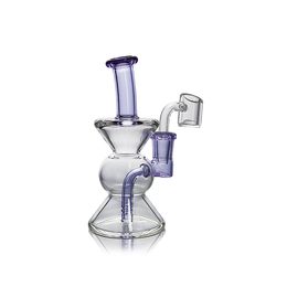 Waxmaid 5.12inches Gourd Mini Beaker transparent purple Glass Bongs water pipe Hookahs 14mm Joint dab rigs oil rigs US warehouse retail order free shipping