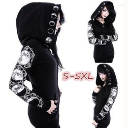 Women's Hoodies Sweatshirt Sleeve Women Gothhic Long Coat Vintage Zipper Pullover Light Jacket