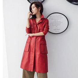Women's Leather Real Sheepskin Coat Women Winter Jacket Clothes 2023 Korean Woman Genuine Long Coats And Jackets Montone 666