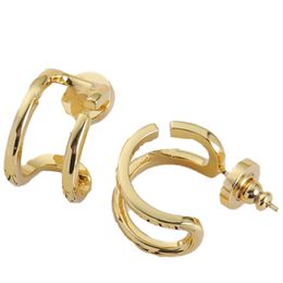 Ladies Designer Eardrops Chic Charm Designer Gold Earrings Women Flashy Jewellery Hollow Jewellery Headdress With Box Package