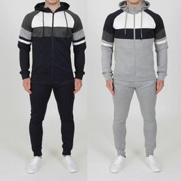 Men's Tracksuits Fall/Winter 2023 Sportswear Casual Suit Hooded Cardigan Running Wear Two Piece Set Mens Joggers