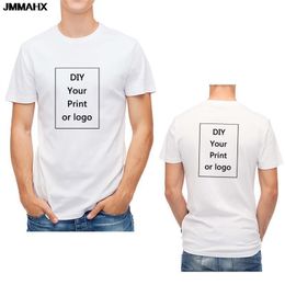 Men's T-Shirts Customized Fashion Printing Men T Shirt Harajuku DIY Po Brand Tops Tees Unisex T-shirt Men's Clothes Casual White Tshirt 230715