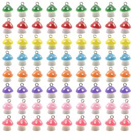 20Pcs 8 Color mushroom Charms Diy Findings Keychain Bracelets Pendant For Jewelry Making