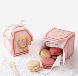 Gift Wrap 20/50PCS Kraft Paper Pink Favor Box Wedding Party Favour Candy Boxes Home Birthday Packing Supply