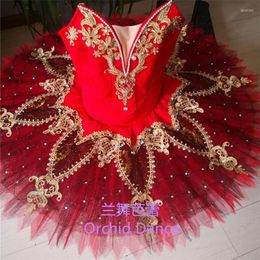 Stage Wear Elegent Design High Quality Professional Custom Size Classical Girls Red Bird Ballet Tutu Costumes