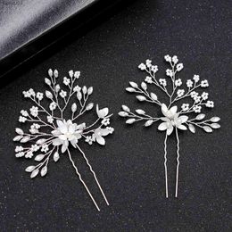 Pearl Beaded Hairpin Headdress Comb Back Comb Hair Accessories Bridal Wedding Hair Decoration 2pcs BH L230704