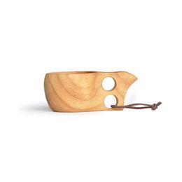 60pcs lot Kuksa Cup New Finland Handmade Portable Wooden Cup for Coffee Milk Water Mug Tourism Gift258d