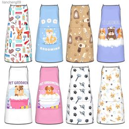 Pet Grooming For Dogs And Cats Aprons Kitchen Chef Waterproof Adjustable Funny Apron For Bbq With Pockets For Men Women L230620
