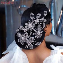 YouLaPan HP445 Luxury Bridal Headpiece Set Crystal Flower Wedding Headband Women Hair Ornament Jewelry Pearls Bride Headdress L230704