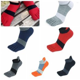 Men's Socks Five Finger Ankle Sport Cotton Mens Striped Mesh Breathable Shaping Anti Friction No Show With Toes