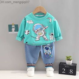 Clothing Sets Spring and Autumn Children's Clothing Baby Boys and Girls Cartoon Long Sleeve T-shirt Striped Pants 2 Pieces Children's Set Z230717