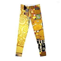 Active Pants Gustav Klimt The Embrace Leggings Gym Women's Clothing Fitness Clothes
