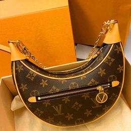 Designer Handbag Women's Shoulder Crossbody Bags Vintage Metal Chain Underarm Half Moon Purse Denim LOOP Round Zipper Marelle Pea Buns K7O8