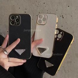 Luxury designer phone case iPhone14 Pro Max 13 12 11 Electroplated edge sticker.