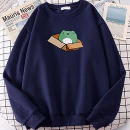 Men's Hoodies Sweatshirts Cute Frog Inside The Box Printing Soft Brand Sportwear Thermal Vintage Men Sweatshirt Oversized Casual Male Hoodie 230717