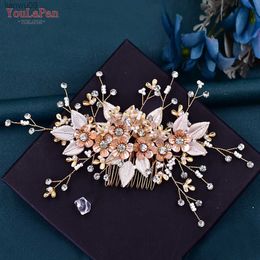 YouLaPan HP358 Wedding Hair Combs Bridal Hair Pins and Clips Woman Head Jewellery Alloy Flower Headwear Bride Tiara Headdress L230704