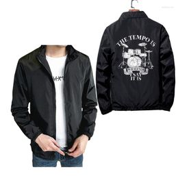 Men's Jackets The Tempo Is Whatever I Say It Drums Jacket Men Spring Autumn Long Sleeve Casual Windbreaker Coat Oversized Harajuku Clothes