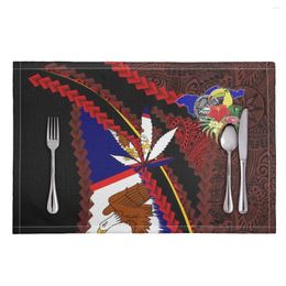 Table Mats Kitchen Accessories Mat Polyester Custom American Samoa Flag Placemats For Dinner Print On Demand Heat Insulation