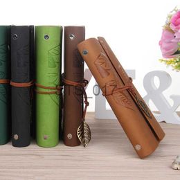 Notepads Notes Retro Leaf Notebook School Office Stationery Diary Notepad Literature Pu Leather Note Book Traveller Journal Planners Gifts x0715