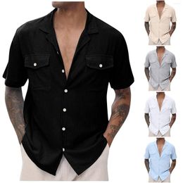 Men's Casual Shirts Lapel Beach Holiday Wear Fashion Shirt Short-Sleeved Fashionable Functional T-Shirt For Men Camisas Y Blusas