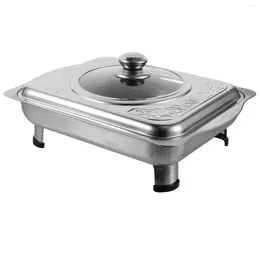Dinnerware Sets Plastic Cap Serving Holder Buffet Stainless Steel Plate Baking Pans Simple Holding Outdoor