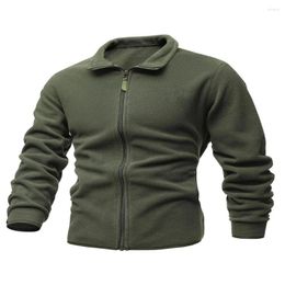 Men's Hoodies Winter 2023 Men's Jacket Slim Fleece Tactical Hoodie Casual Stand-up Collar Zipper Solid Colour Coat