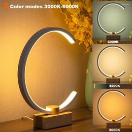 Table Lamps Wooden Colourful Led Lamp Bedroom USB RGB Bedside Desk Creative Gift For Living Room Night Light Decoration