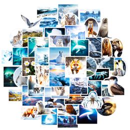 50Pcs-Pack Polar Landscape Stickers Waterproof Vinyl Stickers for Luggage Water Bottle Laptop Car Planner Scrapbooking Phone Mac Wardrobe Door Wall Decals