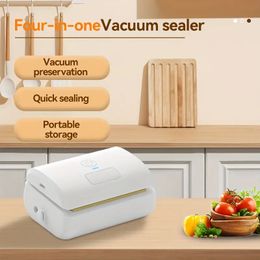 1pc, Mini Bag Sealer Handheld Heat Vacuum Sealer, 4 In 1 Sealer And Cutter With Lanyard, Portable Resealer Machine For Plastic Bags Food