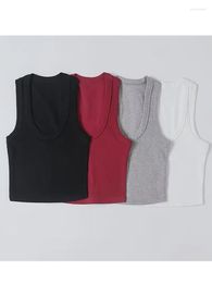 Women's Tanks U-neck Wide-brimmed Vests 2023 Summer Fashion Sexy Crop Tops Sling Vest Camis