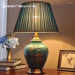 Table Lamps European-Style Simple Ceramic Lamp For Bedroom Living Room Bedside Study Desk LED Night E27