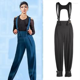 Stage Wear 2023 Women'S High Waist Latin Dance Pants Overalls Modern Dancing Trousers Women National Standard Training Clothes SL6245