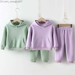 Clothing Sets Spring Children Clothes Kids Suit Warm Sweater Girls' Wool Hoodie Pullover Sweatshirt Winter Girls' Boys' Sportswear Z230717