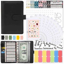 Notepads Notes A6 Binder Budget Planner Notebook Covers Folder A6 Size 6 Hole Binder Pockets Plastic Binder Zipper Money Saving Envelope x0715